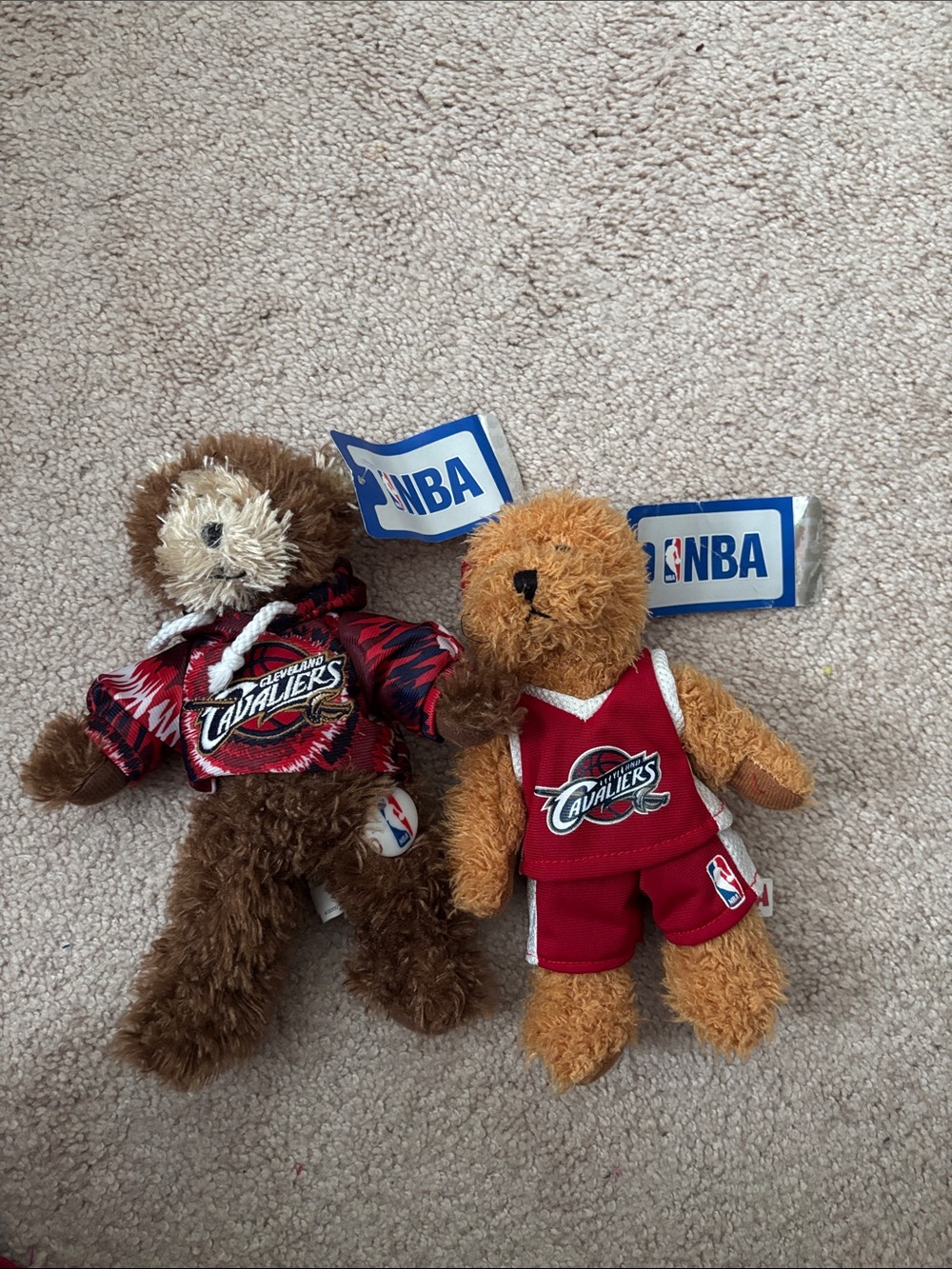 Vintage NBA Cleveland Cavaliers Plush Bear Set - Brown and Tan